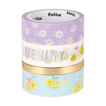 Afbeelding van Folia hotfoil washi tape | bees | 5 meter | 4 stuks | FOL26452