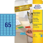 Afbeelding van Avery Zweckform L4791-20 etiketten | blauw | 38,1 mm x 21,2 mm | 1300 etiketten | AVEL4791-20
