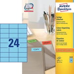 Afbeelding van Avery Zweckform 3449 universele etiketten | blauw | 70 mm x 37 mm | 2400 etiketten | AVE3449