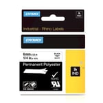 Afbeelding van DYMO 1805442 IND Rhino tape permanent polyester zwart op wit 6mm (origineel) | DYM1805442