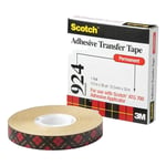 Afbeelding van 3M Scotch 924 transfer tape | dubbelzijdig | bruin | 12 mm x 33 m | 12 stuks | 3M7000042428