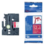 Afbeelding van Brother TZe-RW34 tape goud op wijnrood 12 mm (origineel) | BROTZE-RW34