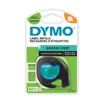 Afbeelding van DYMO S0721640 / 91204 plastic tape zwart op groen 12mm (origineel) | 91204