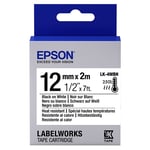 Afbeelding van Epson LK-4WBH hittebestendige tape zwart op wit 12mm (origineel) | EPSLK-4WBH