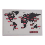 Afbeelding van NeXtime World Time Digit wandklok | glas/aluminium | 55 x 36 cm | NE-2897