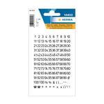 Afbeelding van Herma 4155 1 t/m 100 etiketten | 5 mm | zwart/transparant | 250 etiketten | HER4155