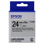 Afbeelding van Epson LK-6SBE matte tape zwart op zilver 24mm (origineel) | EPSLK-6SBE