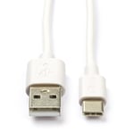 Afbeelding van Goobay USB-A naar USB-C kabel | wit | 1 meter | GOO45563