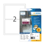 Afbeelding van Herma 8333 folie etiketten | weerbestendig | A4 | 190 x 135 mm | wit | 50 etiketten | HER8333