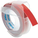 Afbeelding van DYMO S0898150 reliëftape wit op rood 9mm (origineel) | S0898150
