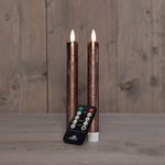 Afbeelding van Anna Collection LED Dinerkaars | 23 cm | Brons | 3D Vlam | 2 stuks | AN861NA3244