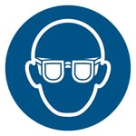 Afbeelding van Djois waarschuwingsbord oogbescherming verplicht | kunststof | blauw/wit | 200 mm | DJO7530011