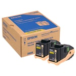 Afbeelding van Epson S050606 dubbelpak toner cartridge geel (origineel) | EPSS050606
