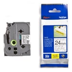 Afbeelding van Brother TZe-S151 extra klevend tape zwart op transparant 24mm x 8m (origineel) | BROTZES151