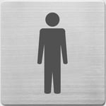 Afbeelding van Alco AL-450-2 heren toiletbordje | rvs | metaal & zwart | ALCAL-450-2