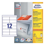 Afbeelding van Avery Zweckform 3659 universele etiketten | wit | zelfklevend | 97 mm x 42,3 mm | 1200 etiketten | AVE3659