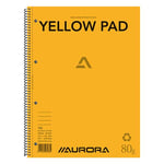 Afbeelding van Aurora collegeblok | A4 | gelinieerd | geel papier | 80 gr. | 80 vel | AUR14.8005