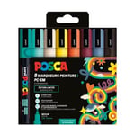 Afbeelding van POSCA PC-5M verfmarkerset | Retro kleuren | ronde punt | 1,8 - 2,5 mm | 8 stuks | POSPC5M8RE