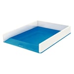 Afbeelding van Leitz 53611036 WOW brievenbak | A4 | polystyreen | blauw en wit | 1 stuk | LEI53611036