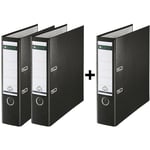 Afbeelding van Leitz 1080 ordner | A4 | karton | zwart | 80 mm | 3 stuks | 10805095-3