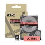 Afbeelding van Epson LK-5RBJ matte tape zwart op rood 18 mm (origineel) | EPSLK-5RBJ