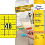 Afbeelding van Avery Zweckform L6041-20 etiketten | geel | 45,7 mm x 21,2 mm | 960 etiketten | AVEL6041-20