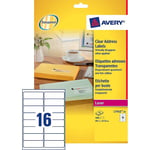 Afbeelding van Avery Zweckform L7562-25 transparante etiketten | 99,1 mm x 33,9 mm | 400 etiketten | AVEL7562-25