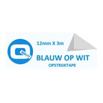 Afbeelding van Brother TZe-FA3 tape blauw op wit 12mm opstrijktape voor stoffen (huismerk) | STTZe-FA3