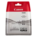 Afbeelding van Canon PGI-520 inktcartridge zwart 2 stuks (origineel) | CANB-PGI520TP