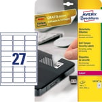 Afbeelding van Avery Zweckform L6114-20 anti-fraude etiketten | 63,5 mm x 29,6 mm | 540 etiketten | AVEL6114-20