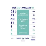 Afbeelding van Brepols Optivision Wand-Week Kalender | Extra Grote Cijfers | 21 x 29.7 cm | 2027 | BRE1.895.9900.00.4.02027