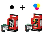 Afbeelding van Lexmark Bundel 16 (Zwart) en 26 (Kleur) | LEXB-16-26