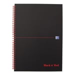 Afbeelding van Oxford 400047608 Black ’n Red spiraalblok | A4 | gelinieerd | karton | 70 vel | OXF400047608