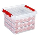 Afbeelding van Sunware Q-line opbergdoos voor kerstversiering | transparant | 26 liter | 75 kerstballen (tweede kans) | TK-SUN81411605