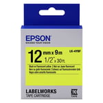 Afbeelding van Epson LK-4YBF tape zwart op fluorescerend geel 12mm (origineel) | EPSLK-4YBF