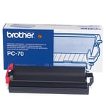 Afbeelding van Brother PC-70 printcassette met donorrol zwart (origineel) | BRPC70