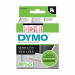 Afbeelding van DYMO S0720550 / 45015 tape rood op wit 12mm (origineel) | 45015