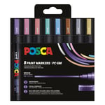 Afbeelding van Posca PC-5M verfmarkerset metallic | 1,8 – 2,5 mm | rond | 8 stuks | POSPC5M8MN