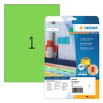 Afbeelding van Herma 4424 verwijderbare etiketten | A4 | 210 x 297 mm | groen | 20 etiketten | HER4424