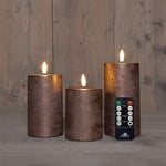 Afbeelding van Anna Collection LED Kaars | 3D Vlam | Brons | 3 Stuks | AN861NA3268