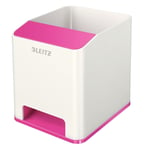 Afbeelding van Leitz 53631023 WOW pennenhouder | polystyreen | roze & wit | 2 vakken | LEI53631023