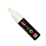 Afbeelding van POSCA PC-8K verfmarker | wit | beitel punt | 8 mm | POSPC8KBL