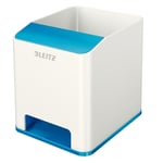 Afbeelding van Leitz 53631036 WOW pennenhouder | polystyreen | blauw en wit | 2 vakken | LEI53631036