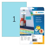 Afbeelding van Herma 4423 etiketten | verwijderbaar | A4 | 210 x 297 mm | blauw | 20 etiketten | HER4423