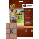 Afbeelding van Avery Zweckform L7110-20 productetiketten | bruin | rechthoekig | 62 mm x 42 mm | 360 etiketten | AVEL7110-20