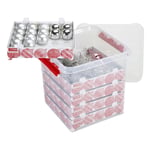 Afbeelding van Sunware Q-line opbergdoos voor kerstversiering | transparant | 38 liter | 125 kerstballen | SUN81311605