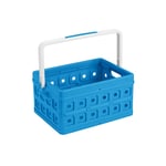 Afbeelding van Sunware Square vouwkrat | met handgreep | blauw en wit | kunststof | 24 liter | SUN57500611