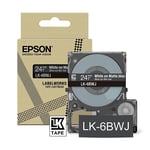 Afbeelding van Epson LK-6BWJ matte tape wit op zwart 24 mm (origineel) | EPSC53S672084