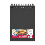 Afbeelding van Oxford schetsboek | hardcover | A5 | spiraal | zwart | 225gr. | 40 vel | OXF400152645