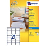 Afbeelding van Avery Zweckform J8160-100 adresetiketten | 63,5 mm x 38,1 mm | 2100 etiketten | AVEJ8160-100